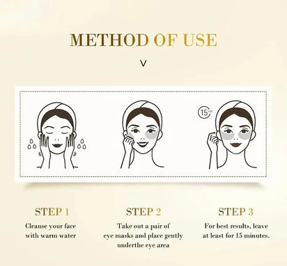 Gold and Seaweed Eye Mask Provides Long-lasting Hydration Locks in Moisture Nourishes and Softens The Skin Eliminating Puffiness