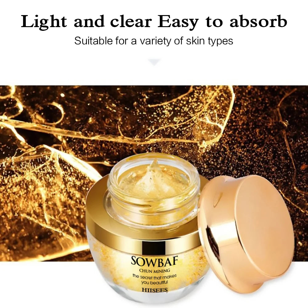 24K Golden Snail Collagen Cream Moisturizing and Skincare Essential Oil Control Facial Beauty Product Formulated for Women